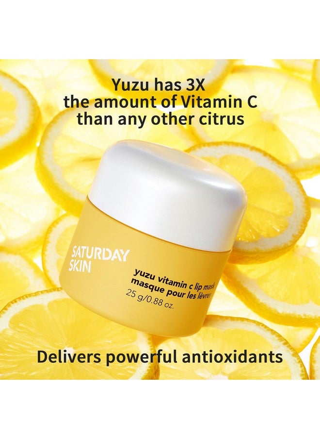 Yuzu Vitamin C Lip Mask Overnight Lip Sleeping Mask Moisturizing For All Skin Types Softer & Smoother Pout Lip Balm Hydrating Infused With Vitamin B5 Non-Sticky, Vegan & Cruelty-Free