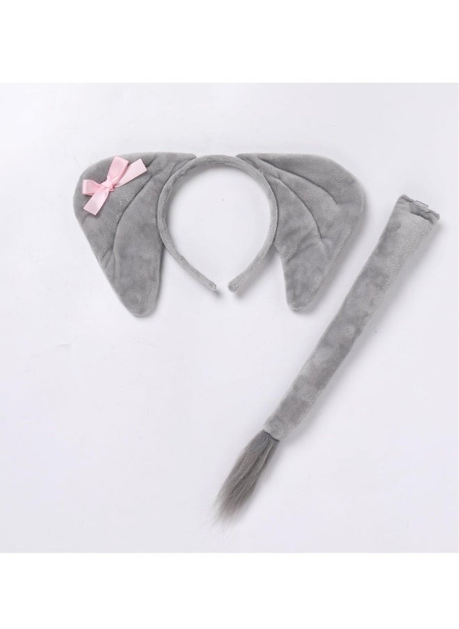 Animal Costume Kit, Elephant Headband, Tail, Tutu Skirt, Suitable for Birthday, Cosplay Dress Up Party Decorations