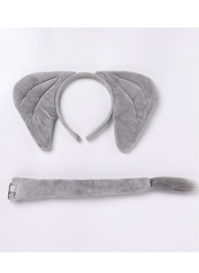 Animal Costume Kit, Elephant Headband, Tail, Tutu Skirt, Suitable for Birthday, Cosplay Dress Up Party Decorations