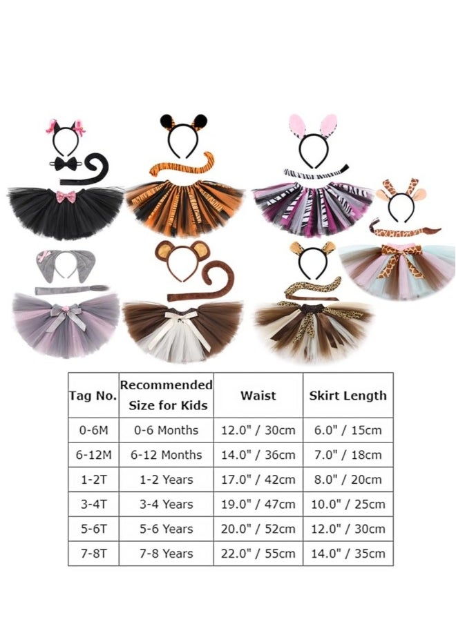 Animal Costume Set, Monkey Headband, Tail, Skirt, Cosplay Animal Themed Costumes, Suitable for Kids Cosplay Birthday Party Stage Performance