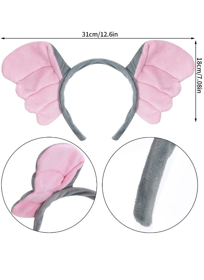 Elephant Costume Kit for Kids, Elephant Ears Headband Bow Tie Tail Tutu Skirt Costume, Suitable for Birthday, Cosplay Dress Up Party Decorations