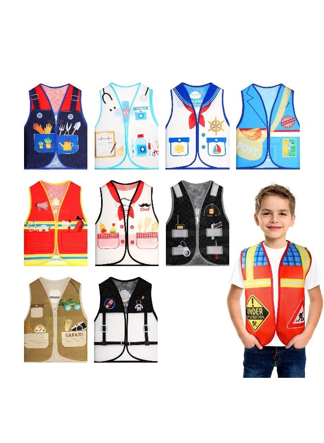 10 Pcs Dress Up Clothes, Community Helper Dress Up Vest, Career Costumes, Cosplay Cloth, Occupation Pretend Play Costume for Occupation Pretend Play Costume