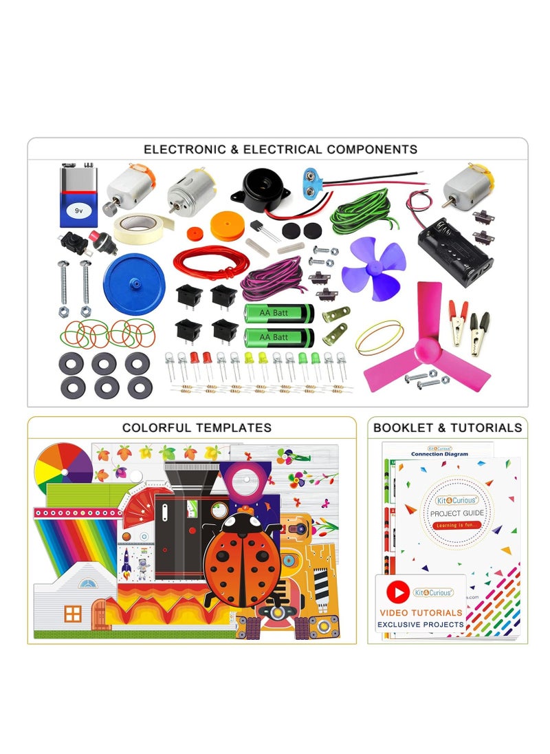 Kit4Curious 113 Experiments Science Toy Educational Activity Kit - 100 Diy Projects + 13 Exclusive Activities