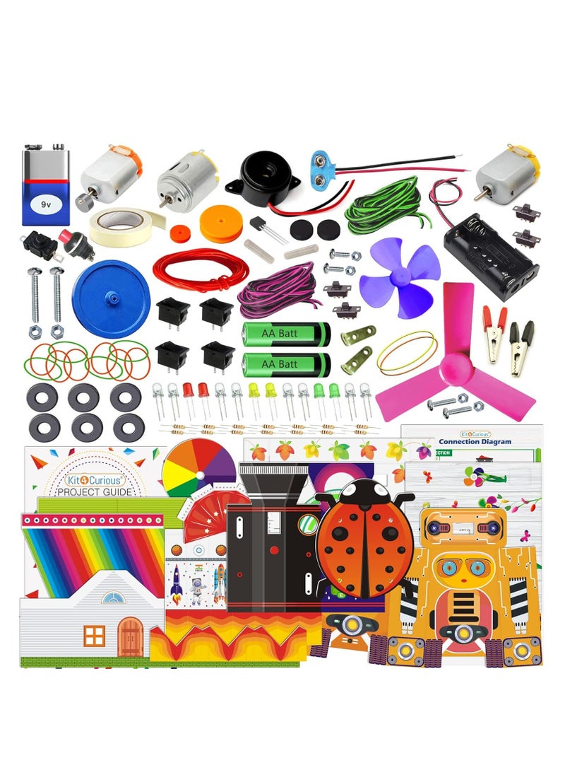 Kit4Curious 113 Experiments Science Toy Educational Activity Kit - 100 Diy Projects + 13 Exclusive Activities