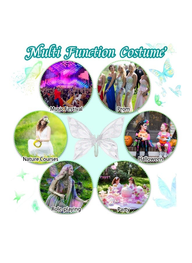 Butterfly Fairy Wings for Adult Kids Wings for Women Girls Sparkle Dress Up Party Favor Fairy Princess Wings Costume Fancy