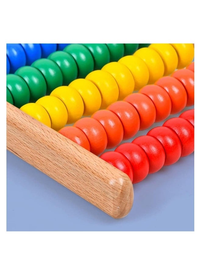 Wooden Counting Toy Abacus Bead Wood Classic Abacus Counting Tool Portable Numbers Math Calculating Tool for Home Classroom School