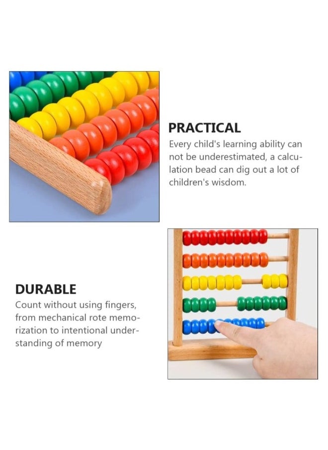 Wooden Counting Toy Abacus Bead Wood Classic Abacus Counting Tool Portable Numbers Math Calculating Tool for Home Classroom School