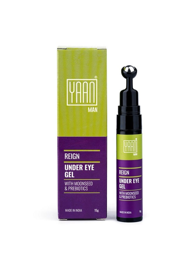 Under Eye Gel | Eliminates Dark Circles And Depuffs | With Moonseed And Probiotics | Inbuilt Cooling Massage Rollear | 15Gm