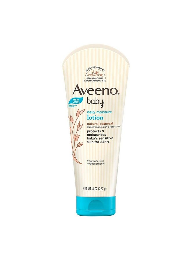 Baby Daily Moisture Lotion (227G) | 24 Hour Moisturization | Suitable For Newborns | Oat Flour & Glycerin | Fragrance-Free, Paraben-Free, Hypoallergenic | Nourishes, Soothes & Protects Baby'S Sensitive Skin