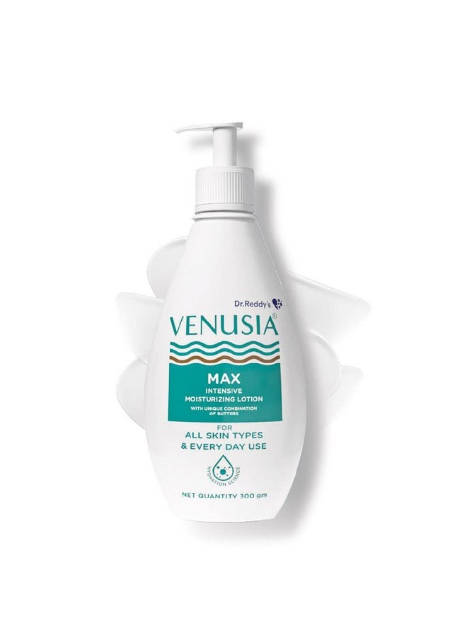 Dr. Reddy Venusia Max Intensive Moisturizing Lotion, Repairs Dry Skin, Soft And Smooth, Moisturized And Hydrated Skin For Up To 12 Hours- 300Gm