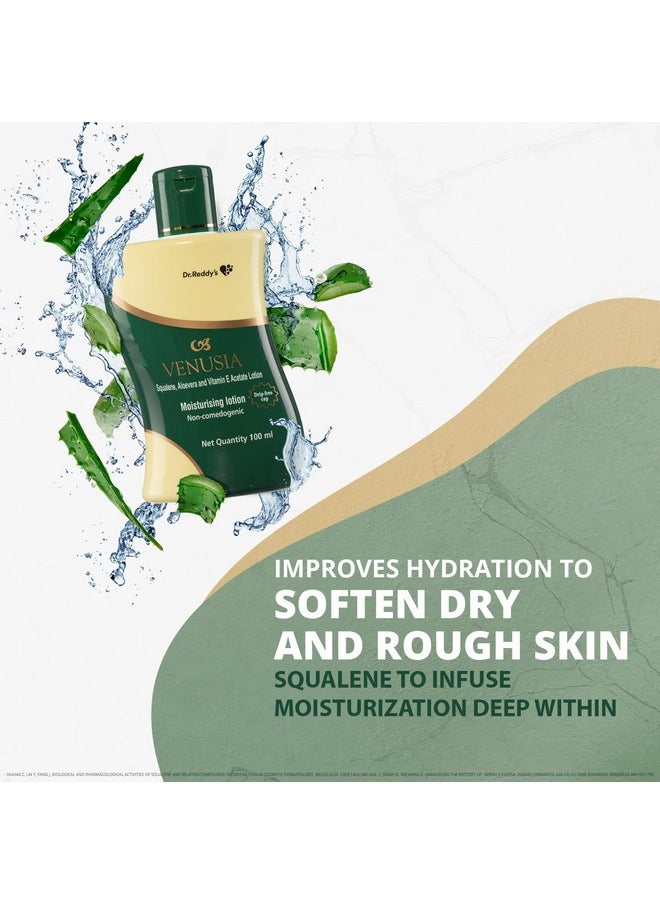 Dr Reddy'S I Moisturizing Lotion I Enriched With Vitamin E, Aloe Vera & Squalene I Daily Face And Body Lotion I Soothing Itch Relief, Non-Greasy, 100Ml X Pack Of 2