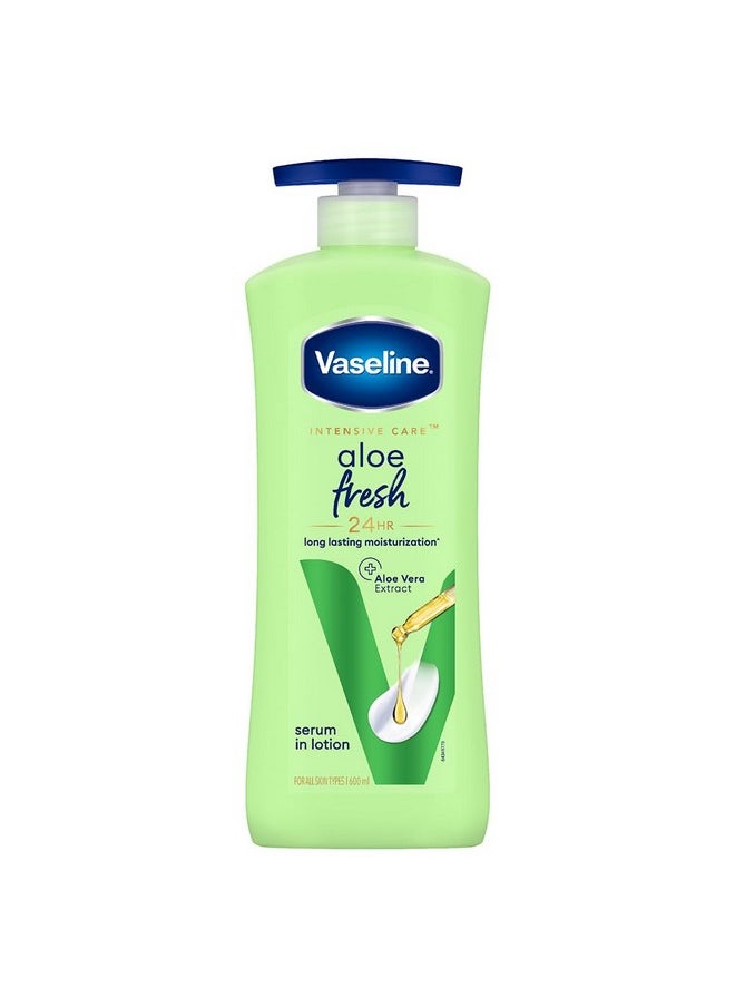 Aloe Fresh Body Lotion,24 Hr Long Lasting Moisturisation With Aloe Vera Extract And Menthol, 600Ml