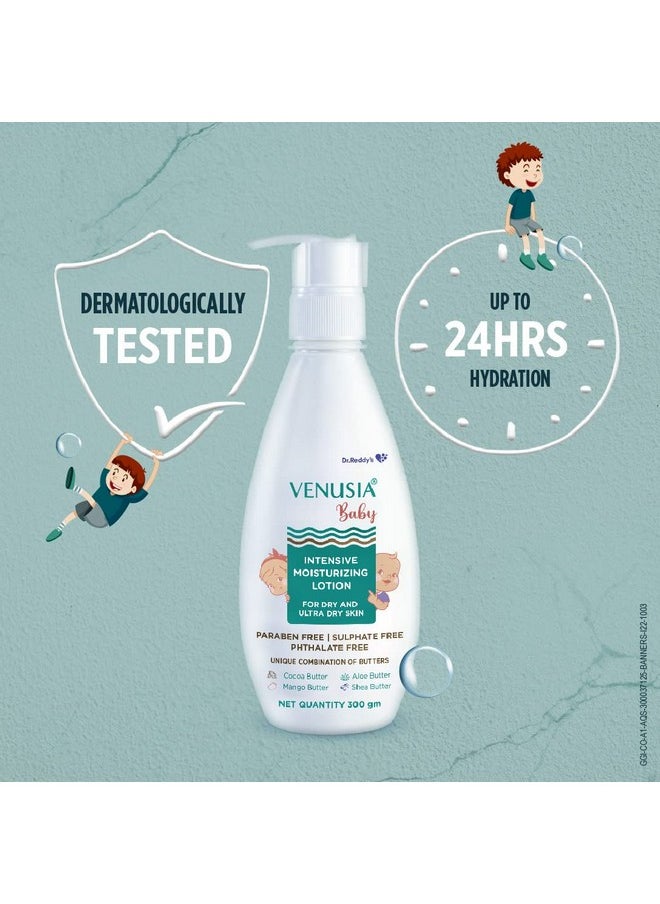 Dr Reddy'S Venusia Baby Intensive Moisturizing Lotion For Dry And Ultra Dry Skin Contains Cocoa, Aloe, Mango & Shea Butters, 300G