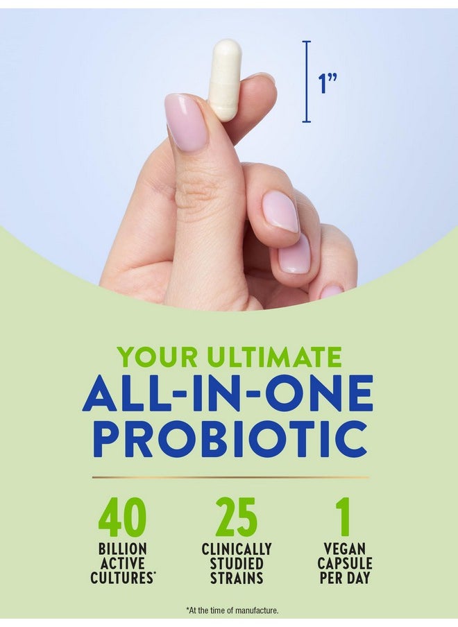 Raw Flora Probiotic with Prebiotics | 40 Billion CFU | Daily Digestive Vegan Capsules | Gluten Free Supplement for Men and Women | by Nature's Truth