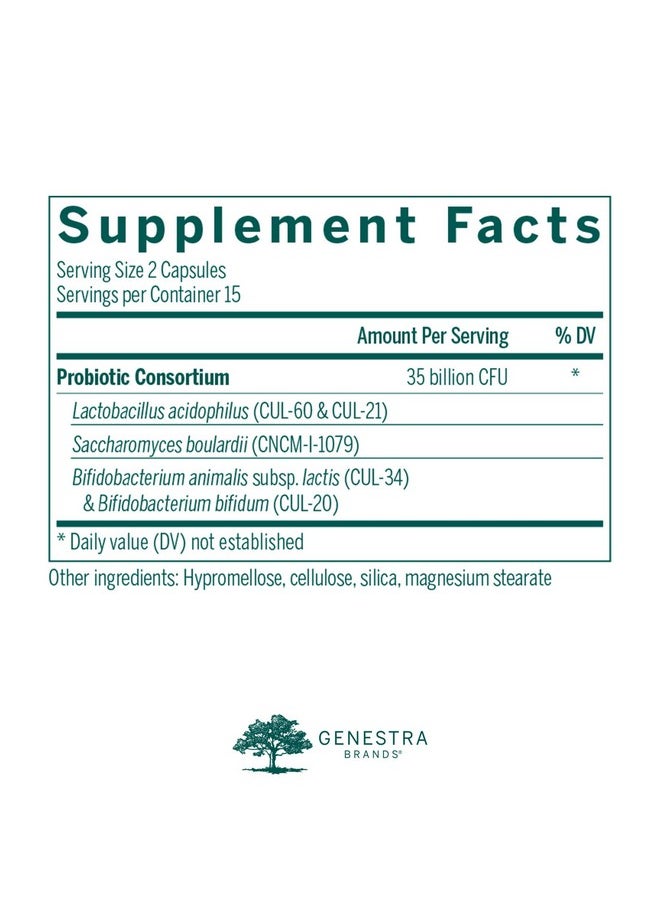 Genestra Brands - HMF Travel - Shelf Stable Probiotics to Support Gastrointestinal Health When Travelling - 30 Capsules
