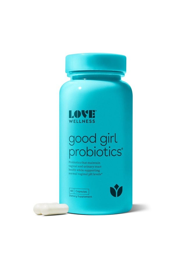 Love Wellness Good Girl Probiotics | Women's Vaginal Health Supplement | Vaginal Probiotics for Women pH Balance & Urinary Tract Health | Support Vaginal Odor & Flora | 60 Count
