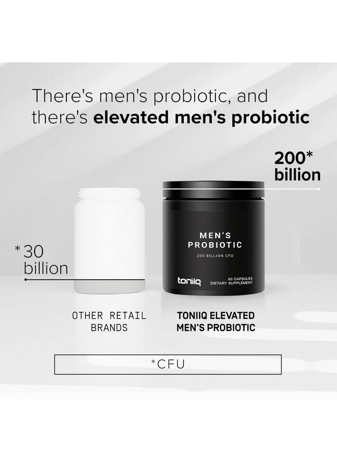 Ultra High Potency Probiotics for Men - 200 Billion CFU & 20 Strains - Third Party Tested - Made in a GMP-Certified Facility - Prebiotics & Probiotics for Digestive and Immune Health - 60 Veggie Caps