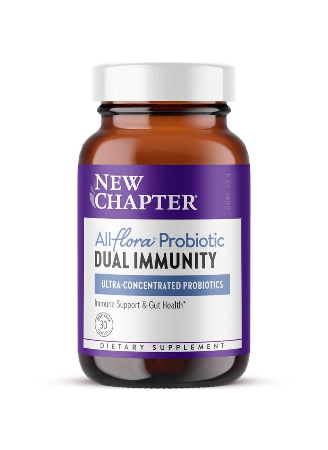 New Chapter All-Flora™ Probiotic Dual Immunity, Clinical-Strength Ingredients - Highly Concentrated Probiotics for Active Immune Support & Gut Health + Immune-Boosting Fermented Postbiotics, 30 ct