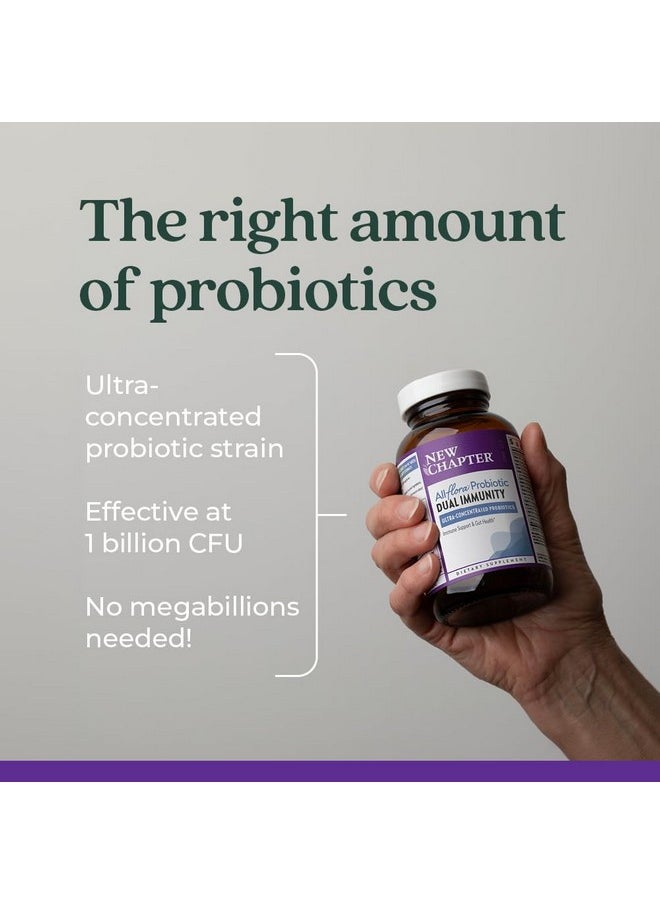New Chapter All-Flora™ Probiotic Dual Immunity, Clinical-Strength Ingredients - Highly Concentrated Probiotics for Active Immune Support & Gut Health + Immune-Boosting Fermented Postbiotics, 30 ct