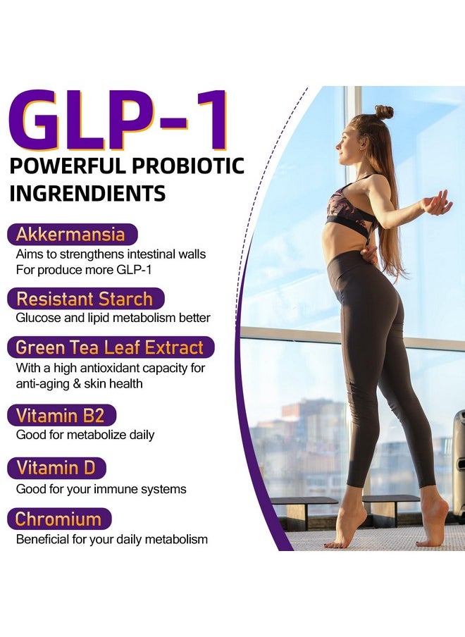 GLP-1 Probiotic - 300 Billion AFU Akkermansia Muciniphila, Akkermansia Probiotic for Women & Men, for Boost GLP-1, Digestive, Gut, Immunity, Enhances Gut Lining Function & Intestinal Walls, 60 Capsule