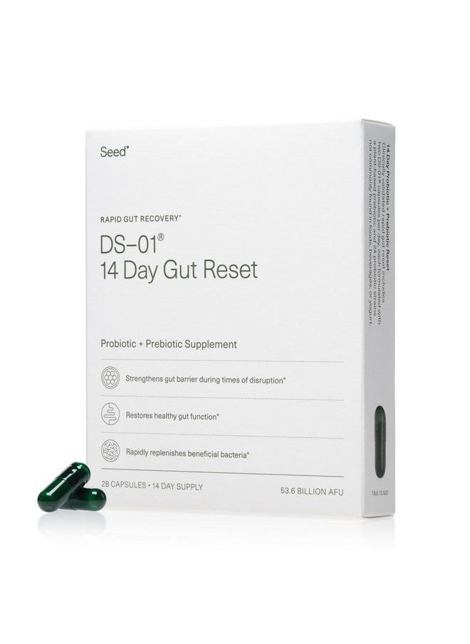 Seed 14 Day Gut Reset - Prebiotic and Probiotic for Women & Men - Digestive Health, Gut Health, Rapid Gut Recovery, Bloating & Constipation Relief - Vegan & Shelf-Stable - 28 Capsules (14-Day Supply)