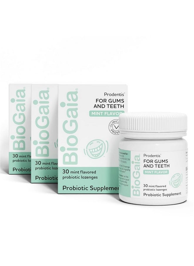 BioGaia Prodentis 3-Pack | Dental Probiotic Lozenges | Promote Healthy Gums & Teeth | Defend Against Dental Problems | Replenish Oral Microbiome | Improve Oral Health | Mint Flavor | 90 Day Supply