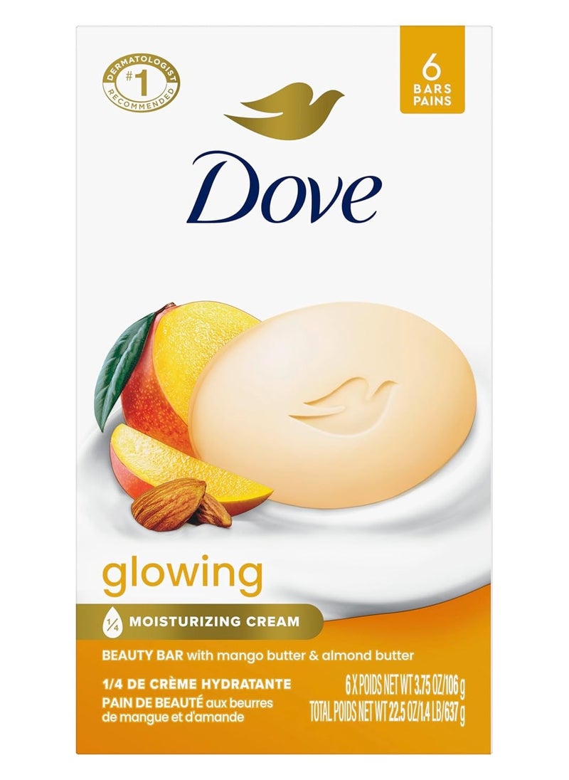 Dove Beauty bar soap pack of 6 (Mango Butter & Almond Butter)