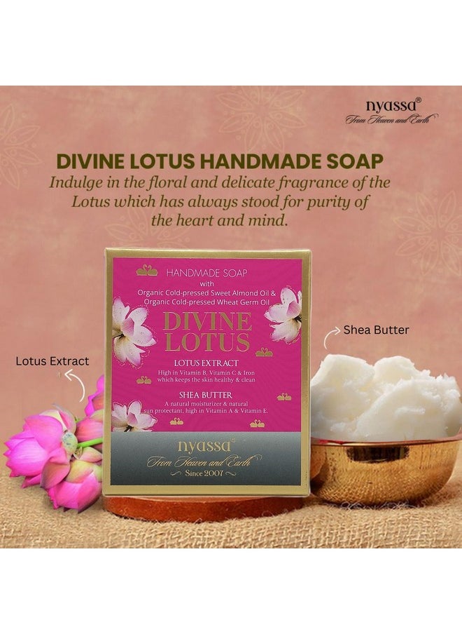 Luxurious Divine Lotus Handmade Natural Bathing Soap | Lotus Extract & Almond Oil |Lotus Fragrance| All Skin Type 150Gm