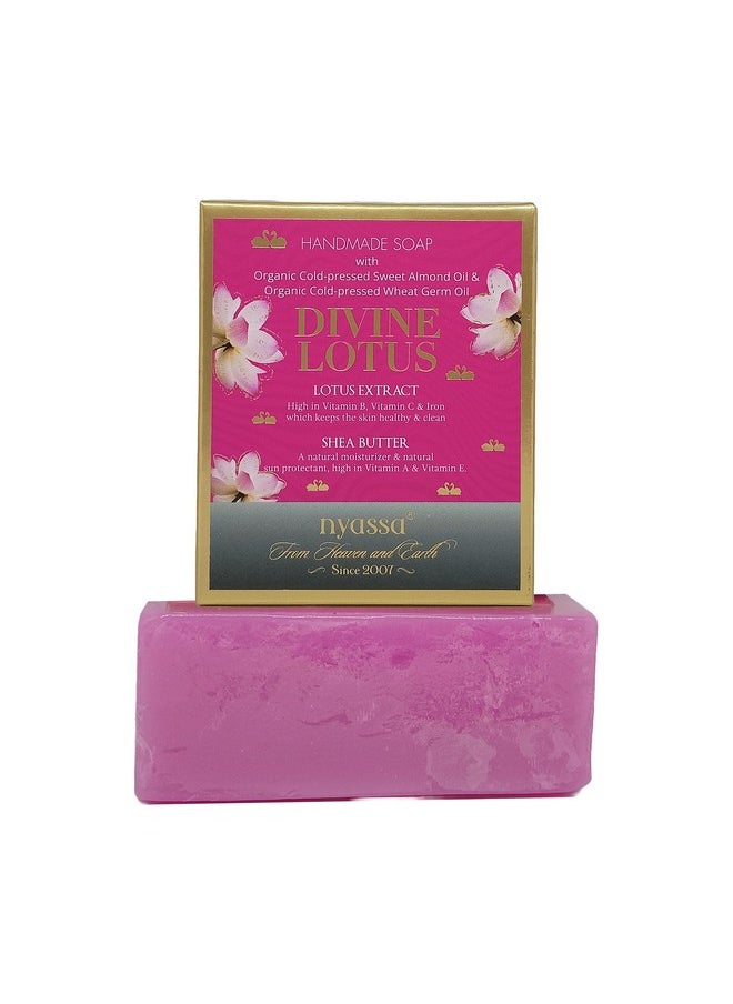 Luxurious Divine Lotus Handmade Natural Bathing Soap | Lotus Extract & Almond Oil |Lotus Fragrance| All Skin Type 150Gm