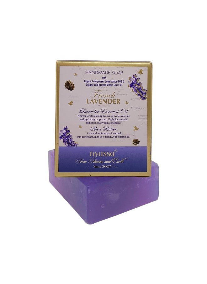 Luxurious French Lavender Handmade Natural Bathing Soap | Lavender Essential Oil & Shea Butter | Lavender Fragrance| All Skin Type 150Gm