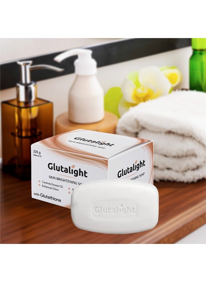 Soap | Glutathione Soap | Helps Even Skin Tone | Reduces Dark Spots & Fades Pigmentation | Bath Soap Combo Offers | Bathing Soap | Helps Control Excess Oil | For Radiant Glow - Pack Of 3