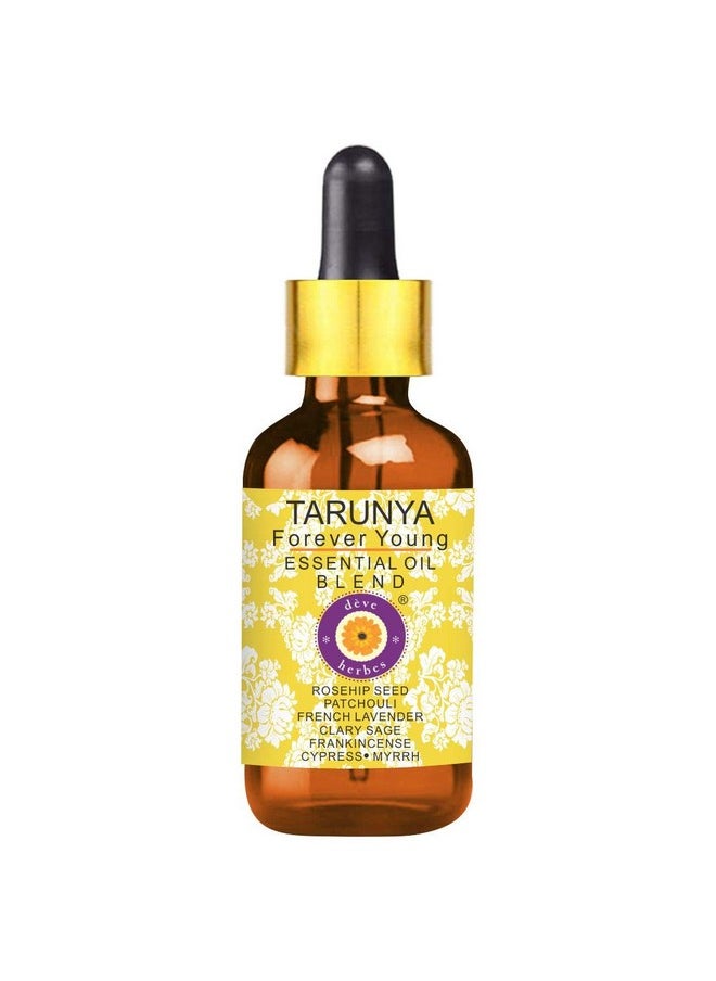 Tarunya - Forever Young - Anti Ageing Blend Of Patchouli, Cypress, Clary Sage, Myrrh, Frankincense, French Lavender Essential Oils In Chilean Rosehip Oil 15Ml (0.50 Oz)