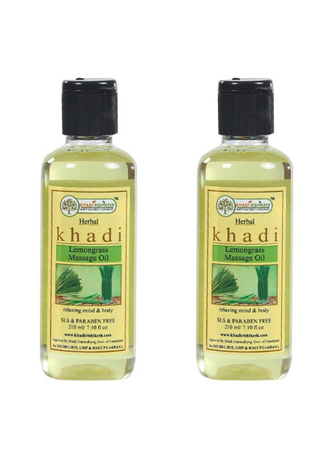 Herbal Lemongrass Massage Oil Combo Set Pack Of 2 X 210 Ml(420 Ml)