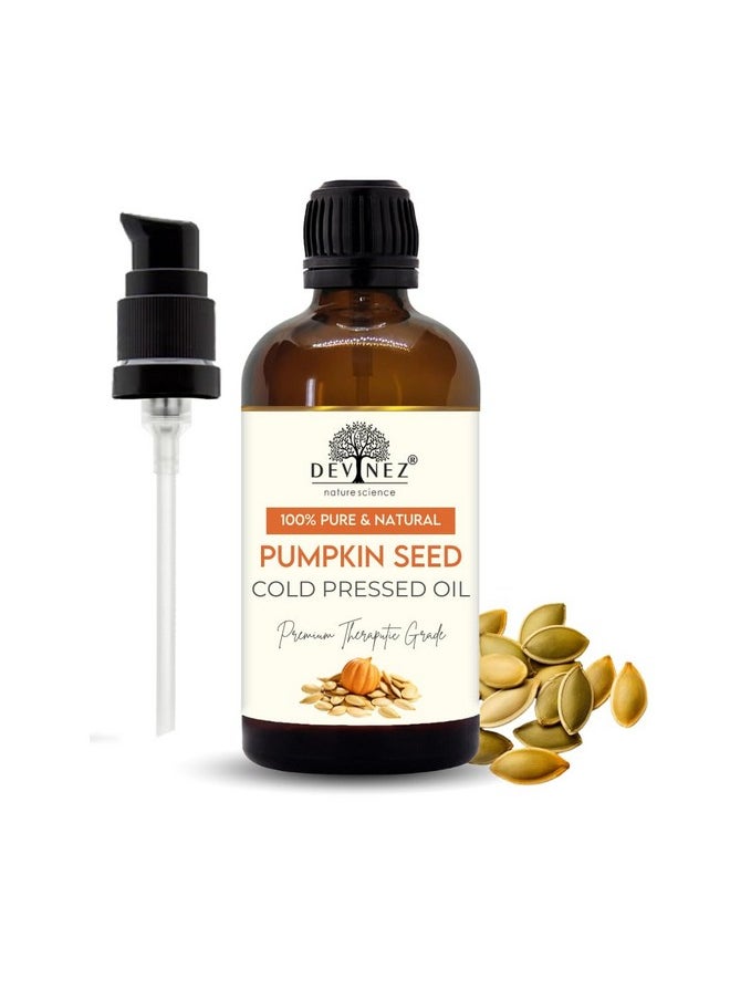 Pumpkin Seed Cold Pressed Oil 50Ml With Lotion Pump - 100% Pure Organic, Undiluted, Natural Oil For Eyelashes, Eyebrows, Hair And Skin Care,Therapeutic Grade (Kaddu Oil)