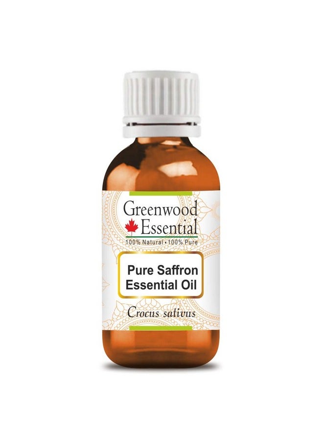 Pure Saffron Essential Oil (Crocus Sativus) Steam Distilled 15Ml