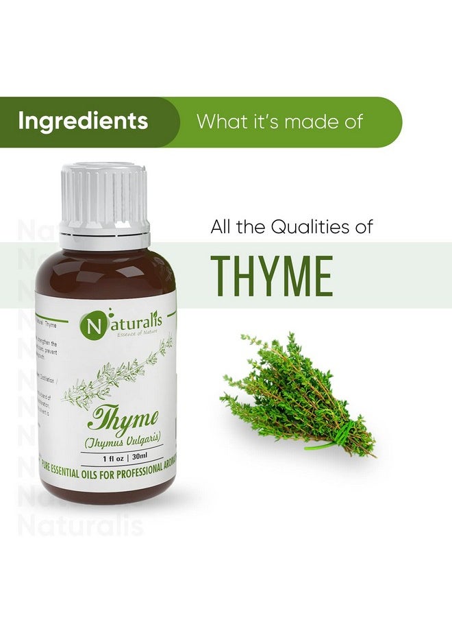 Essence Of Nature Thyme Essential Oil 100% Undiluted Pure And Natural Therapeutic Grade For Skin Conditions, Clear Breathing, Coughs And Hair Growth - 30Ml