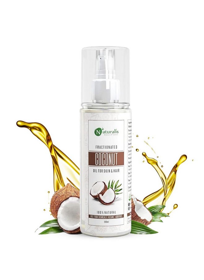 Fractionated Coconut Oil For Skin - Fractionated Coconut Carrier Oil Natural Skin Moisturizer, Therapeutic, Odorless, 200 Ml