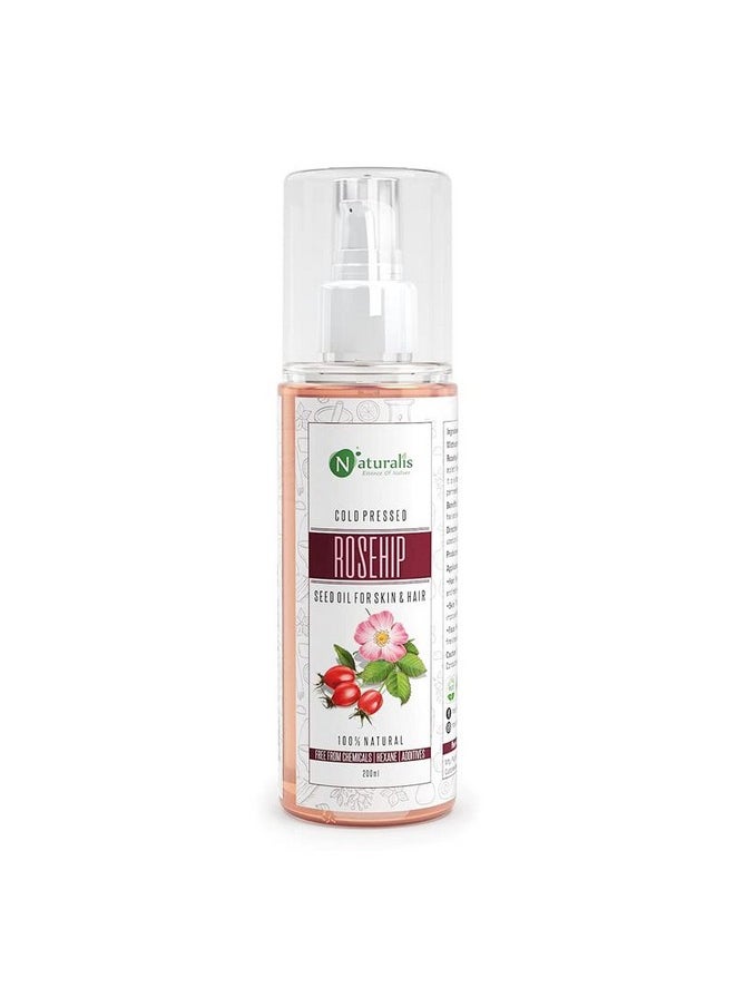 Essence Of Nature Cold Pressed Rosehip Carrier Oil For Skin Lightening, Pigmentation, Stretch Marks, Acne Scars, Wrinkles, Aging, 200 Ml