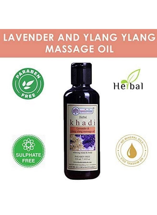 Herbal Lavender & Ylang Ylang Massage Oil For Full Body -Moisturizer For Body Skin-Body Massage Oil- Body Oil For Women & Men-210Ml,With Key Chain Free