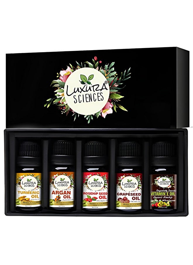 Organic Essential Oil Combo Pack Of 5 Oils ;Anti Ageing Essential Oil Kit 5 * 15Ml (Lavender Oil, Lemon Oil, Ylang Ylang Oil, Avocado Oil, Vitamin E Oil).