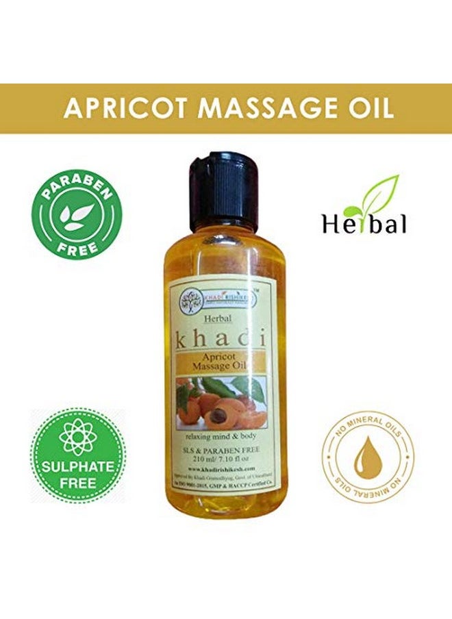 Herbal Apricot Massage Oil For Reduces Skin Aging - Reduce Stress , Pain - Relaxing Massage Oil - Reduce Wrinkle Anti-Ageing & Skin Lightening Oil ,Full Body - Men & Women 210Ml