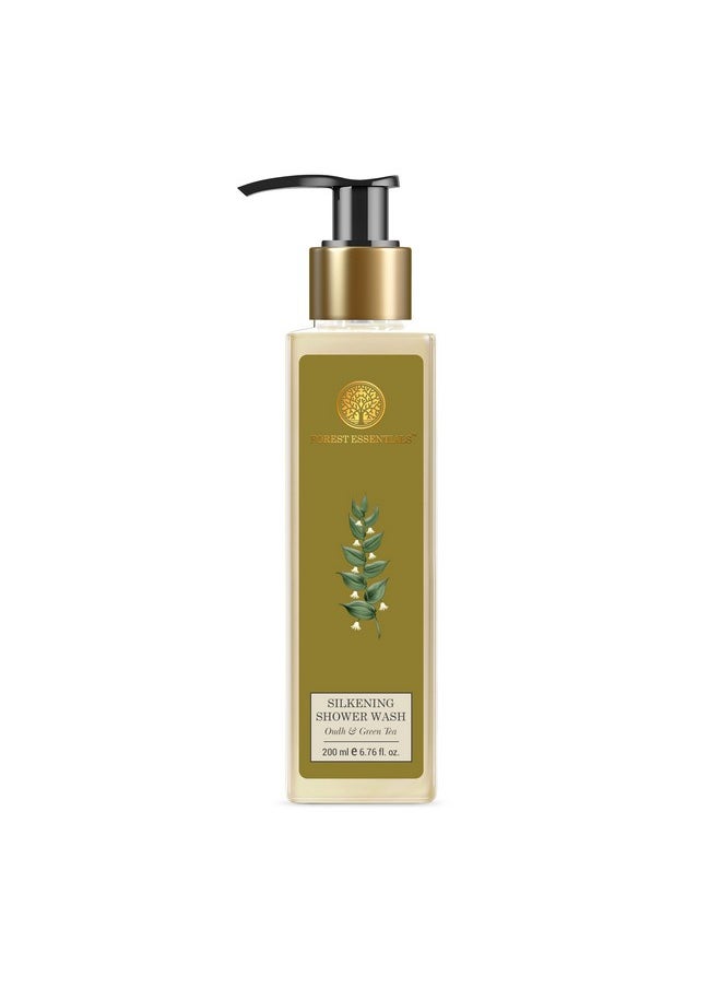 Silkening Shower Wash Oudh & Green Tea | Ayurvedic Natural Body Wash For Soft Smooth Skin | Paraben Free & Sulphate Free Shower Gel