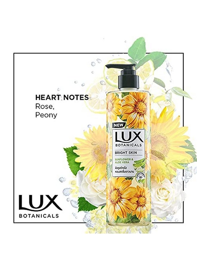 Botanicals Body Wash, Sunflower & Aloe Vera, Shower Gel For Women, 100% Natural Extracts, Gives Bright Skin, Paraben Free, 450 Ml