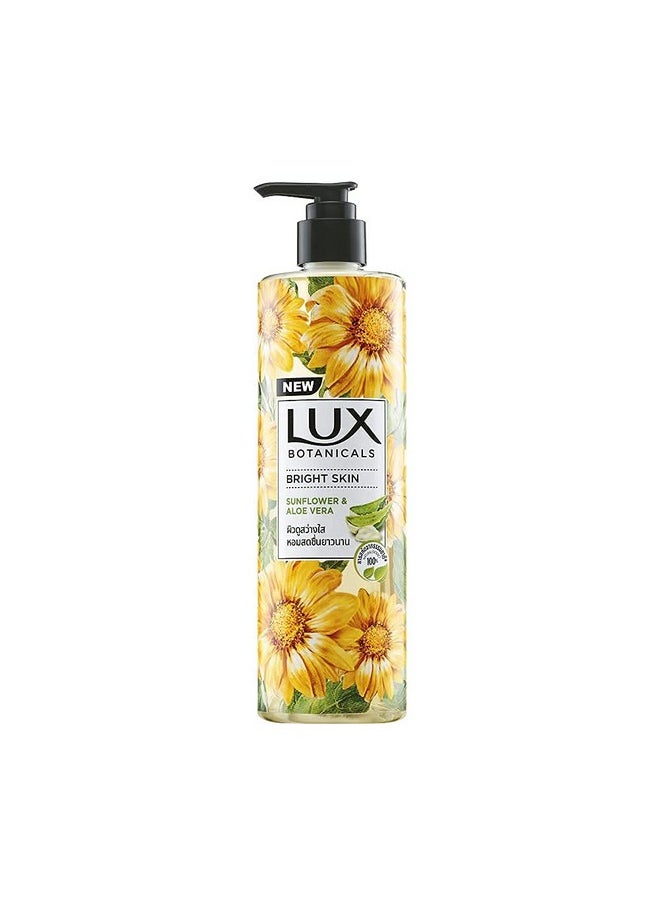 Botanicals Body Wash, Sunflower & Aloe Vera, Shower Gel For Women, 100% Natural Extracts, Gives Bright Skin, Paraben Free, 450 Ml