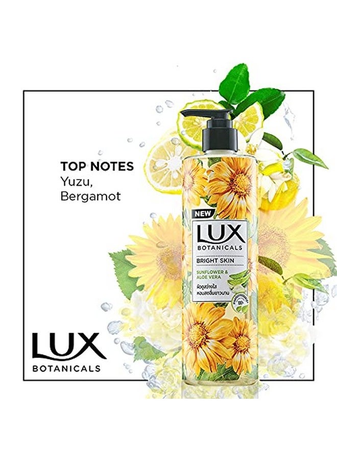 Botanicals Body Wash, Sunflower & Aloe Vera, Shower Gel For Women, 100% Natural Extracts, Gives Bright Skin, Paraben Free, 450 Ml