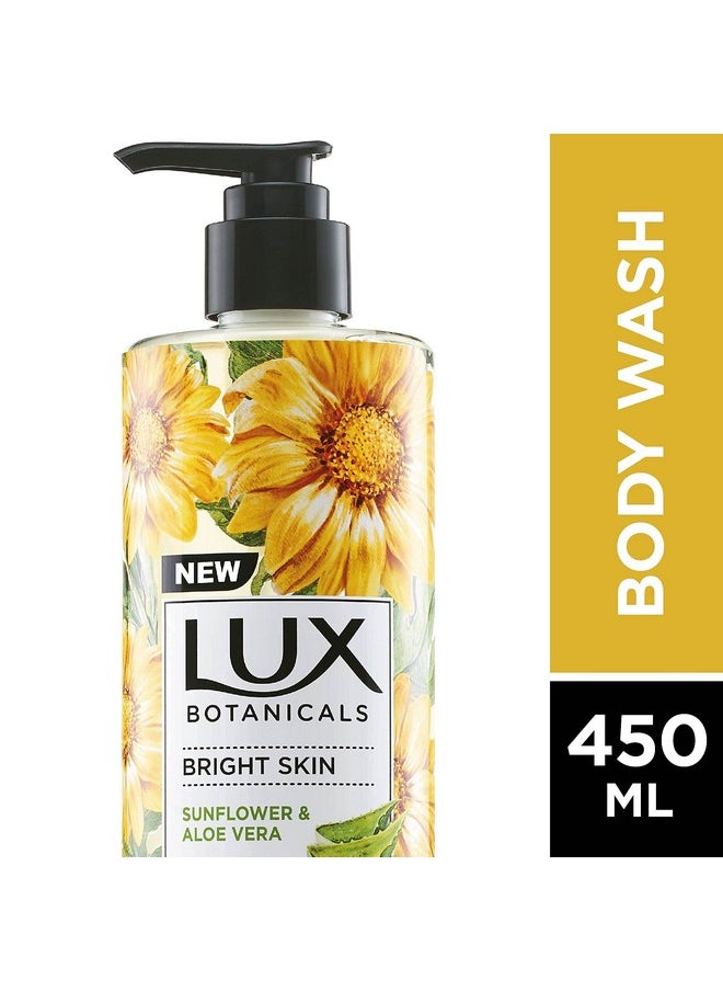 Botanicals Body Wash, Sunflower & Aloe Vera, Shower Gel For Women, 100% Natural Extracts, Gives Bright Skin, Paraben Free, 450 Ml