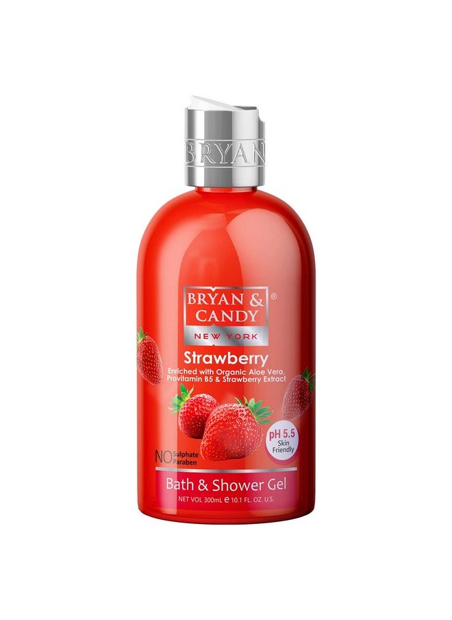 Strawberry Shower Gel (300Ml) With Aloe Vera. Gentle, Moisturizing Body Wash For Soft, Supple Skin