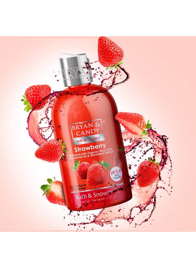 Strawberry Shower Gel (300Ml) With Aloe Vera. Gentle, Moisturizing Body Wash For Soft, Supple Skin