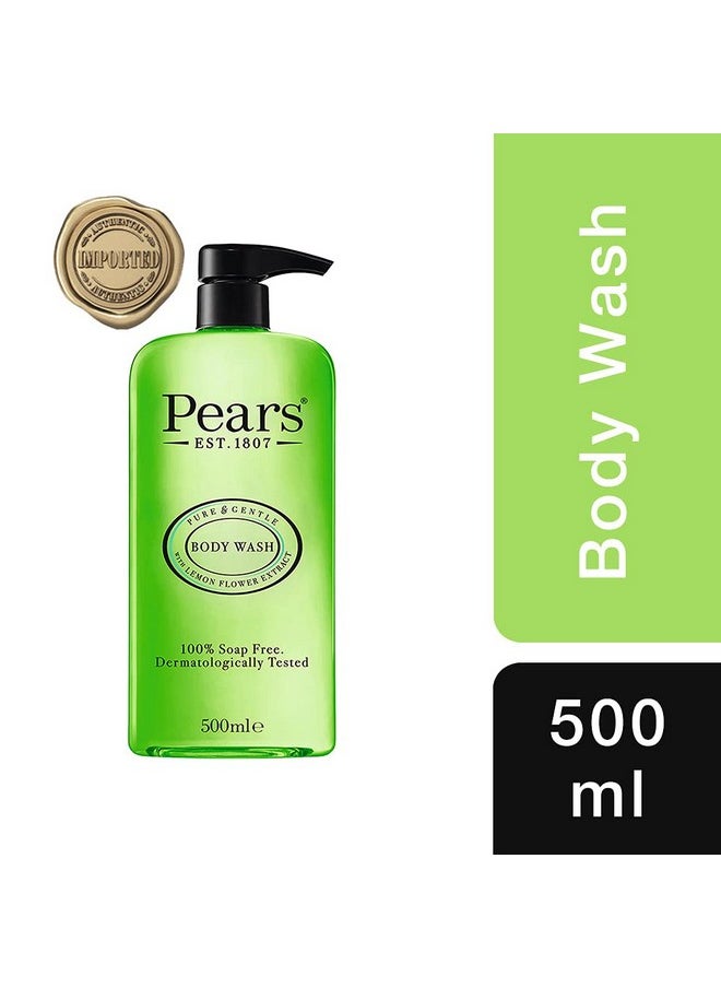 Pure & Gentle Shower Gel, Body Wash With Oil Clear Formula For Removing Excess Oil With Lemon Flower Extracts, 100% Soap Free, Imported, 500 Ml