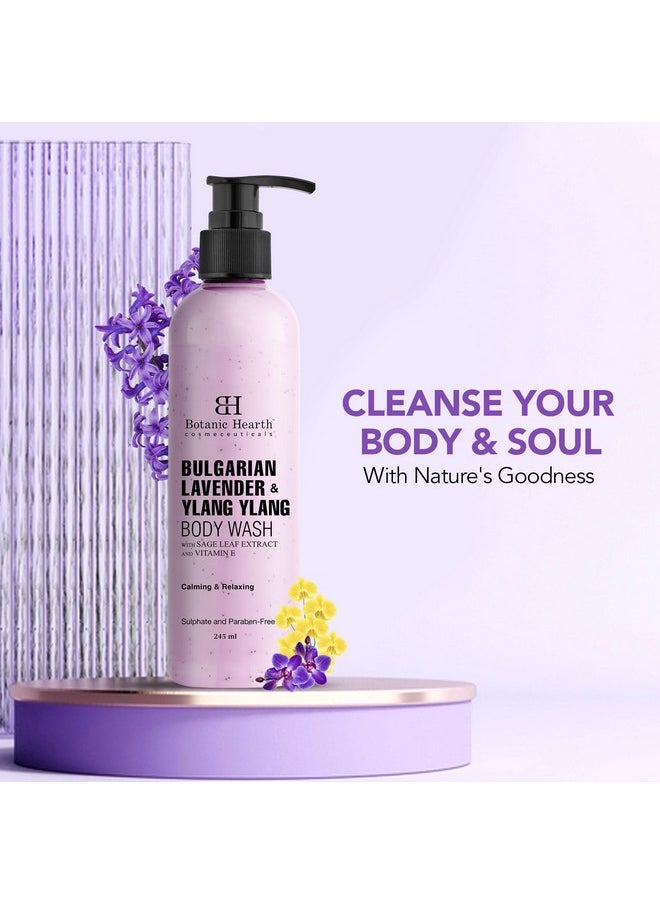 Bulgarian Lavender Body Wash With Ylang Ylang, Vitamin E & Sage Leaf | Calming Body Wash Shower Gel For Women And Men | Sulphate & Paraben Free | 245Ml